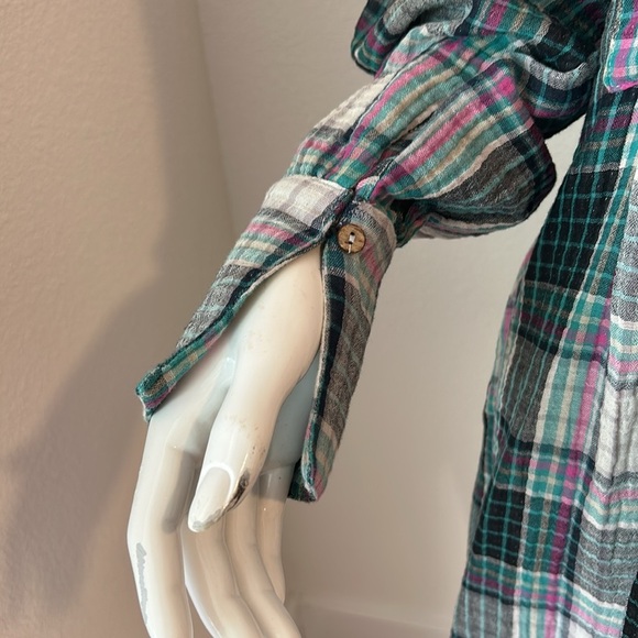 Free People Womens The Voyage shirt dress in twilight combo size S - Picture 5 of 11